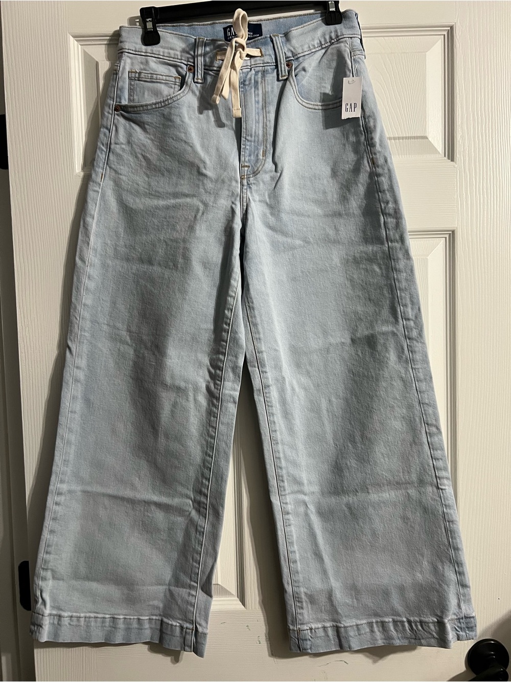 GAP Light Blue Wide-Leg Drawstring Jeans